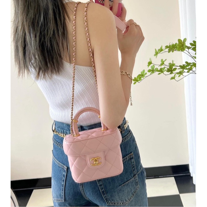 Túi xách nữ Cha.nel vanity S23 size 15cm fullbox