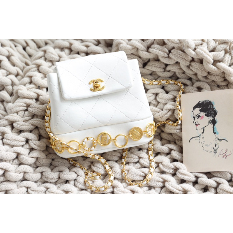 Balo nữ mini Cha.nel size 20cm fullbox nam châm