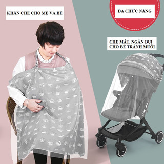 Khăn choàng cho bé bú áo choàng 2 lớp thoáng khí tiện dụng an toàn
