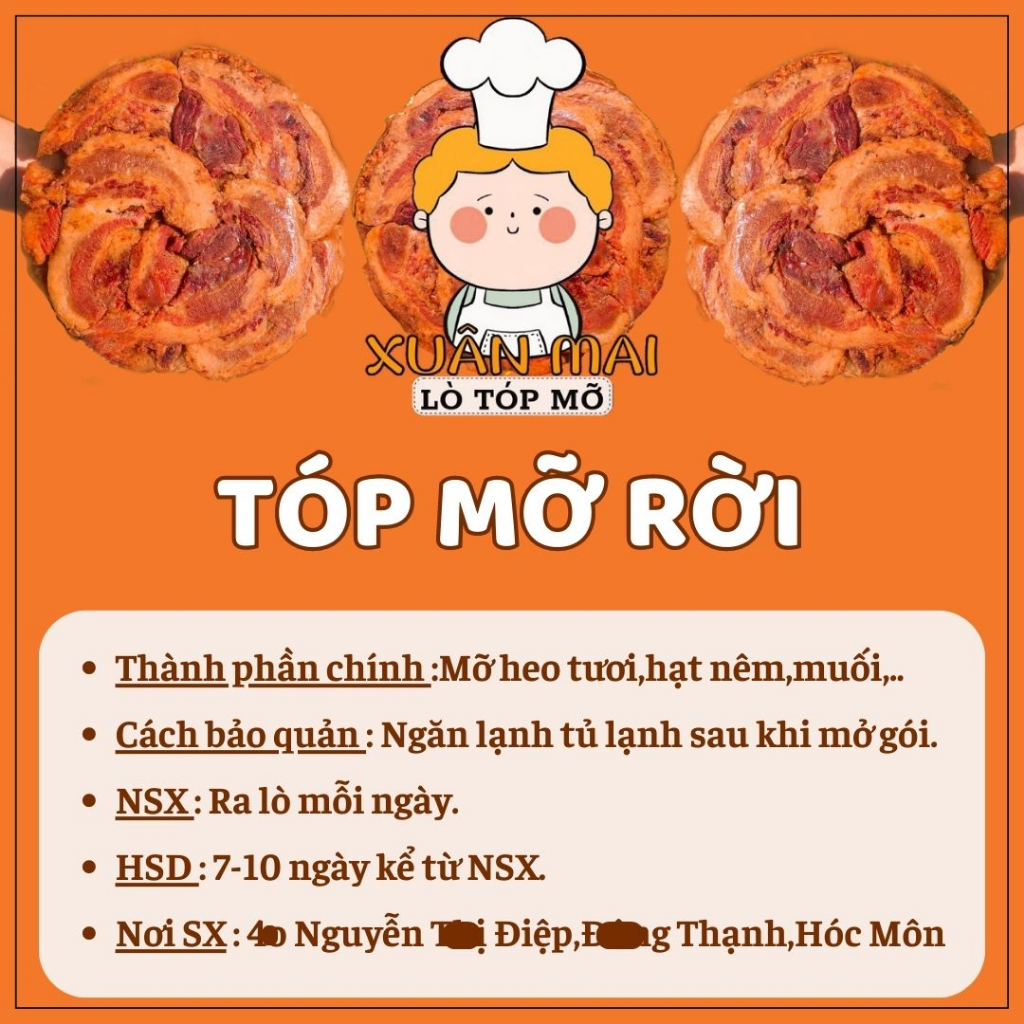 Tóp Mỡ Rời Siêu Ngon Hút Chân Không-500g