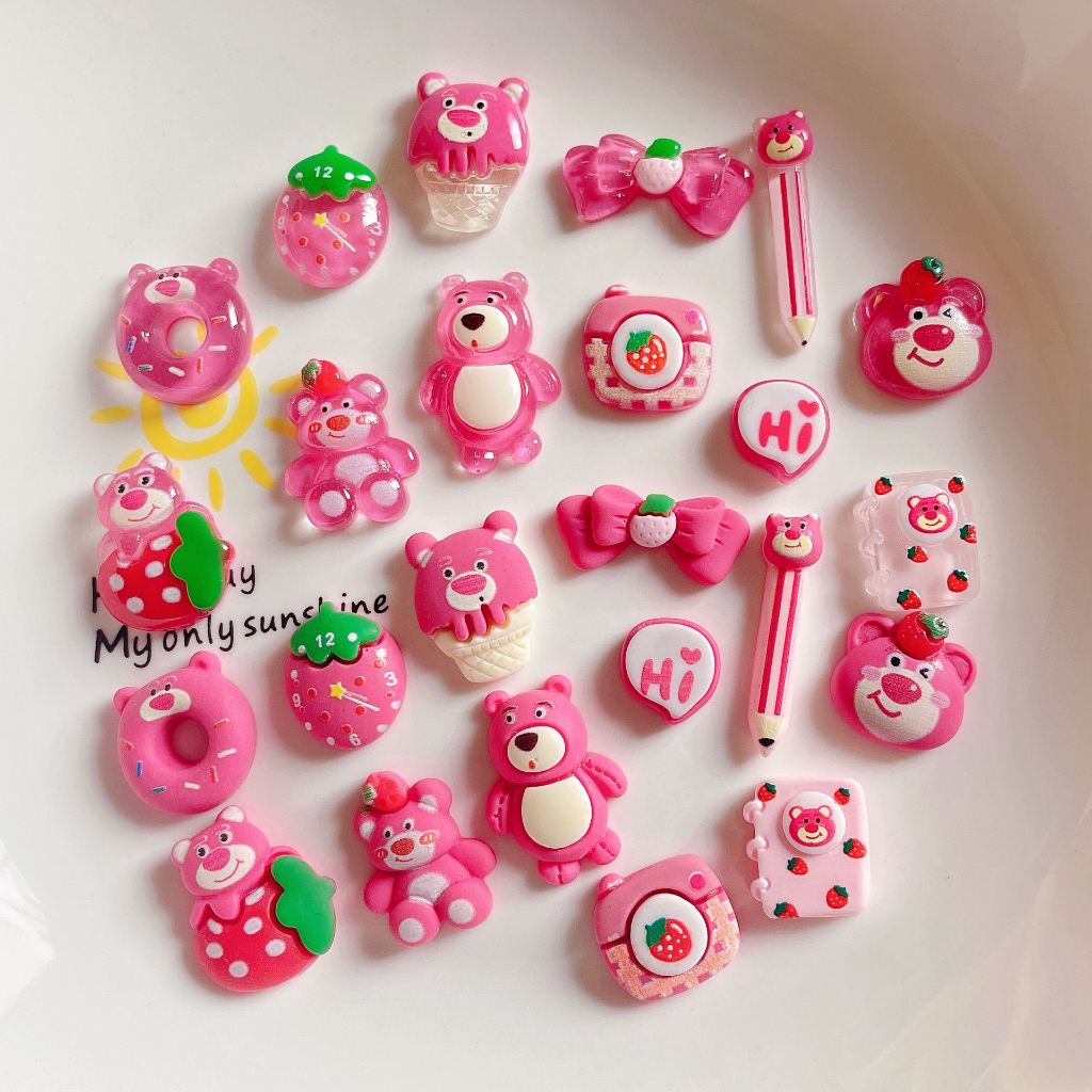 Miếng Dán Sticker Gấu Dâu 3D Trang Trí Điện Thoại,Bình Nước