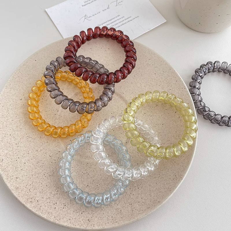 Dây buộc tóc lò xo nhựa trong - T02