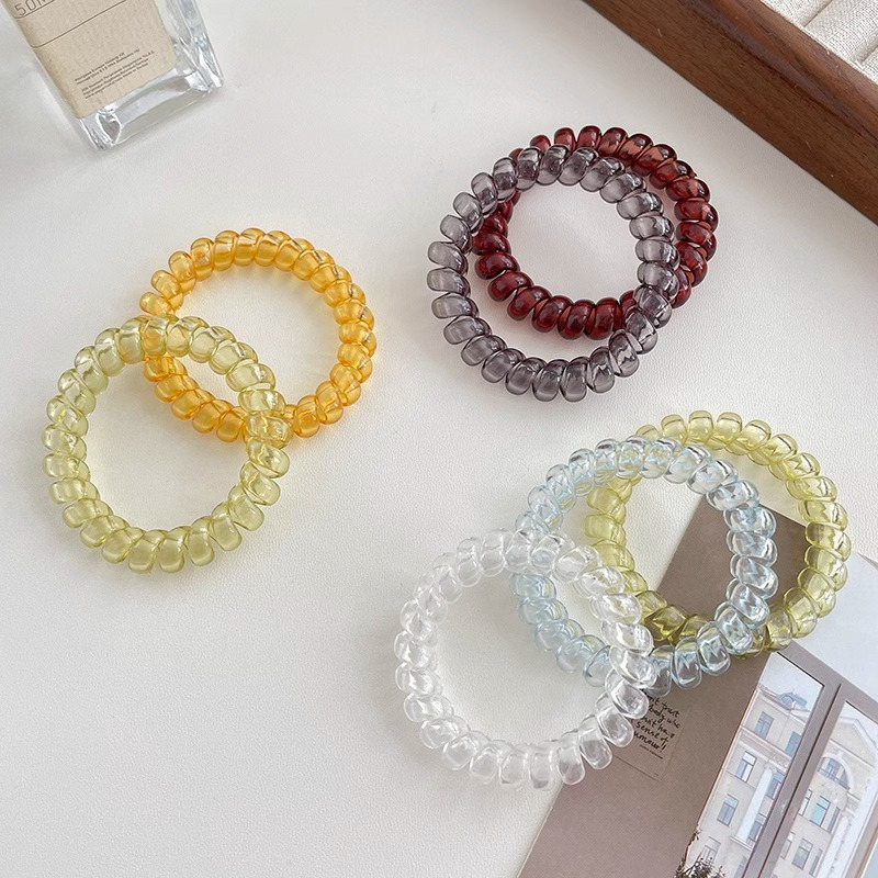 Dây buộc tóc lò xo nhựa trong - T02