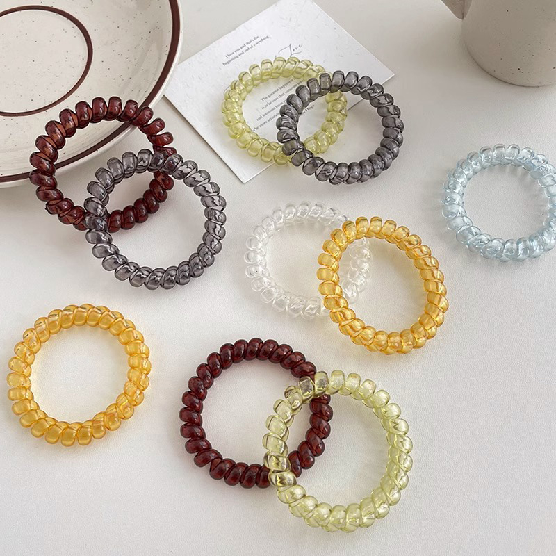 Dây buộc tóc lò xo nhựa trong - T02