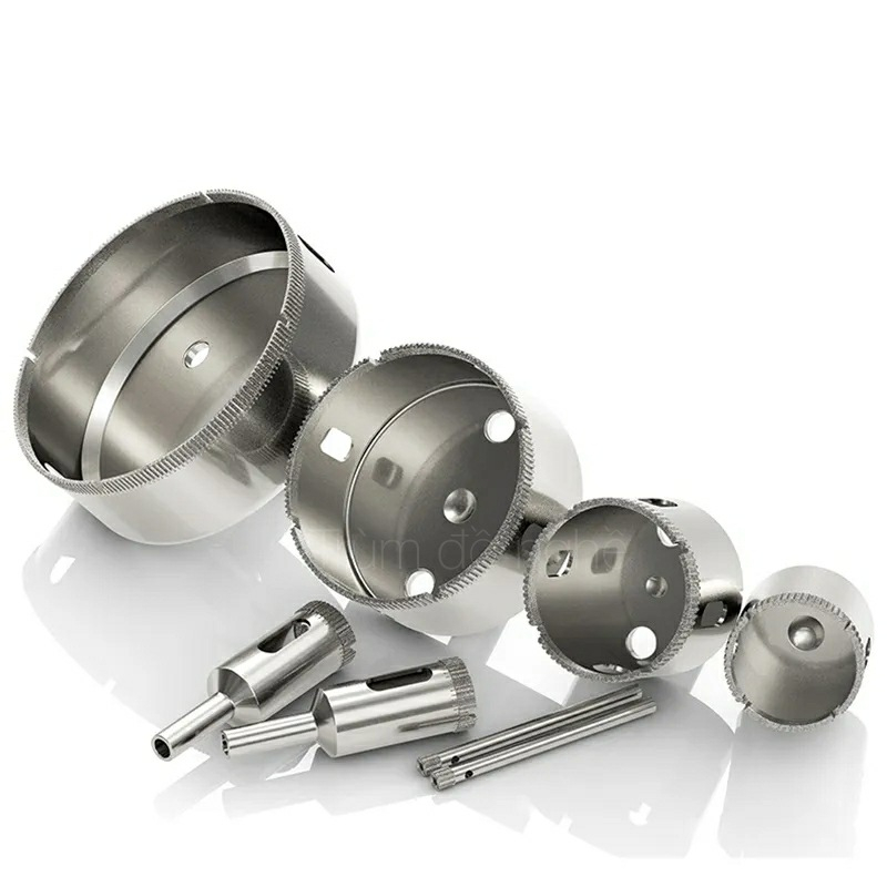Mũi khoan đa năng me kim cương khoan khoét lỗ tròn kính kiếng gạch men đá cứng bê tông gốm sứ 35mm đến 80mm