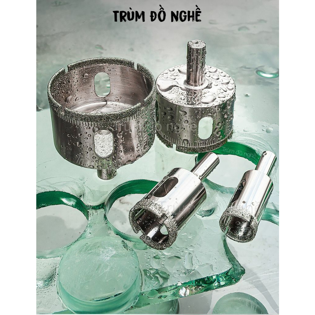 Mũi khoan đa năng me kim cương khoan khoét lỗ tròn kính kiếng gạch men đá cứng bê tông gốm sứ 35mm đến 80mm