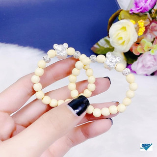 Vòng tay dâu tằm con giáp chuột chuẩn bạc ta cho bé - THU HUONG SILVER