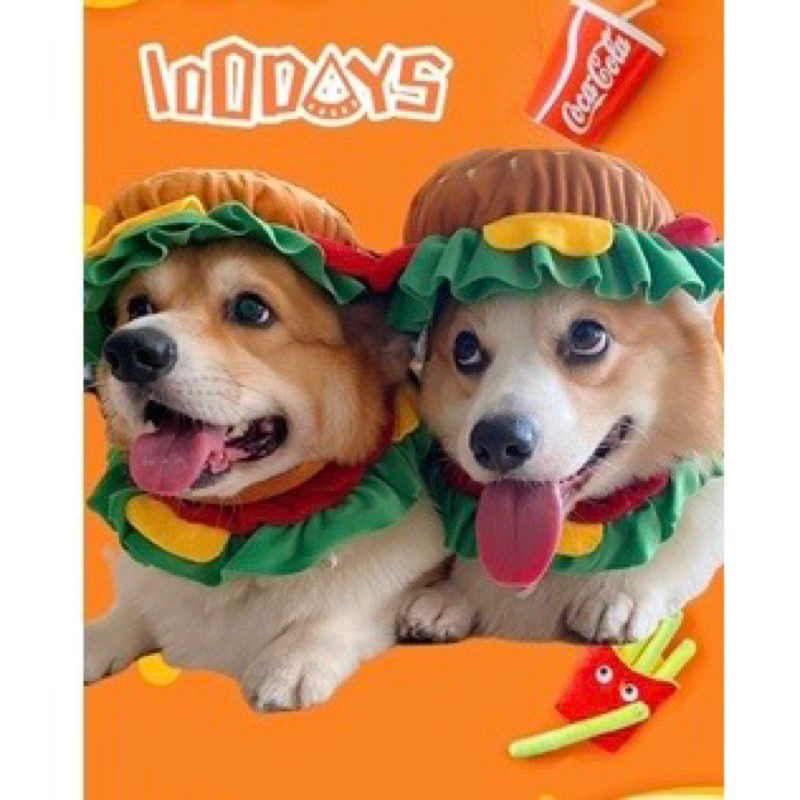 Mũ đội đầu cosplay Nhà của Ú Hình Bánh Hamburger Hoạt Hình Vui Nhộn Cho Thú Cưng Chó Mèo