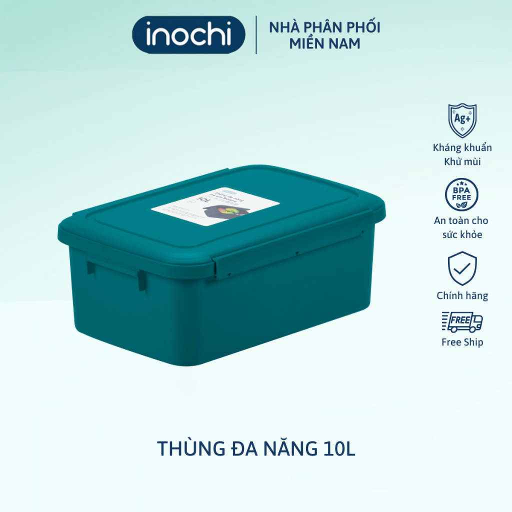 COMBO 3 THÙNG ĐA NĂNG ĐỦ SIZE Inochi. Chất liệu nhựa bền, thiết kế nắp đậy kín.