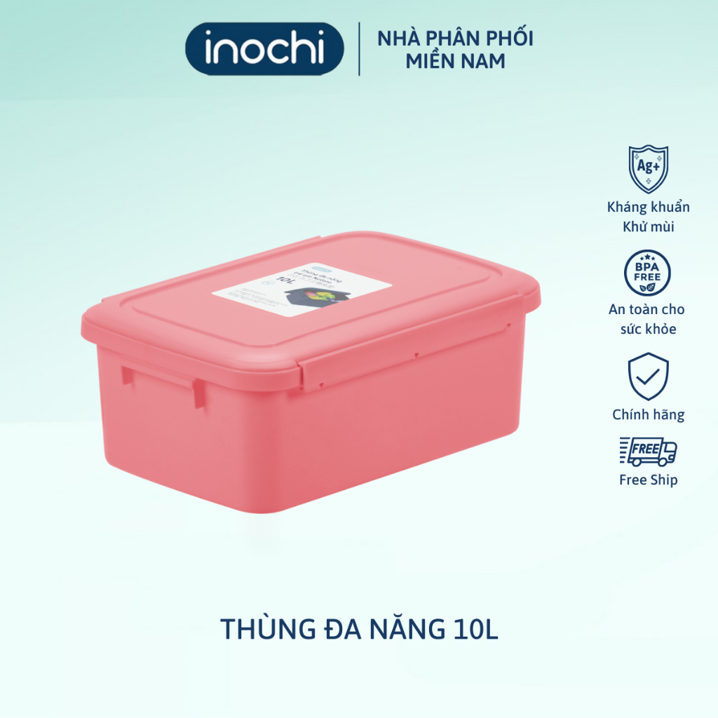 COMBO 3 THÙNG ĐA NĂNG ĐỦ SIZE Inochi. Chất liệu nhựa bền, thiết kế nắp đậy kín.