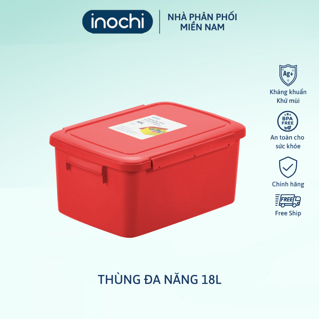 COMBO 3 THÙNG ĐA NĂNG ĐỦ SIZE Inochi. Chất liệu nhựa bền, thiết kế nắp đậy kín.