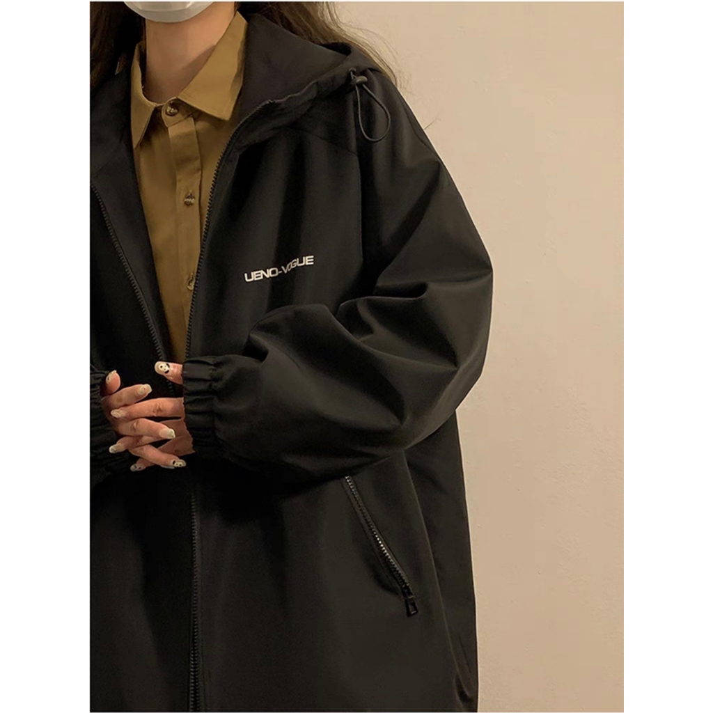 áo khoác gió nam nữ viền tay và in chữ trước ngực, áo thu đông 2 lớp chống nước chống bụi thời trang trẻ-PROTEX UNISEX