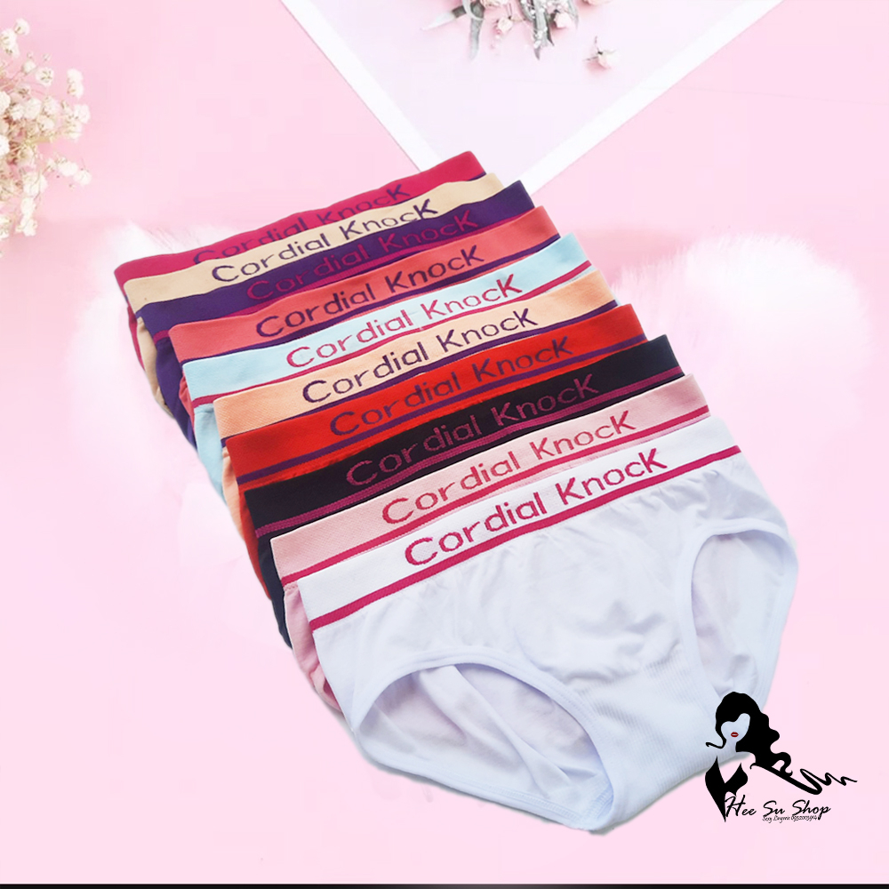 Set 5 quần lót dệt kim thể thao lưng chữ 9053 (màu ngẫu nhiên) free size dưới 55kg