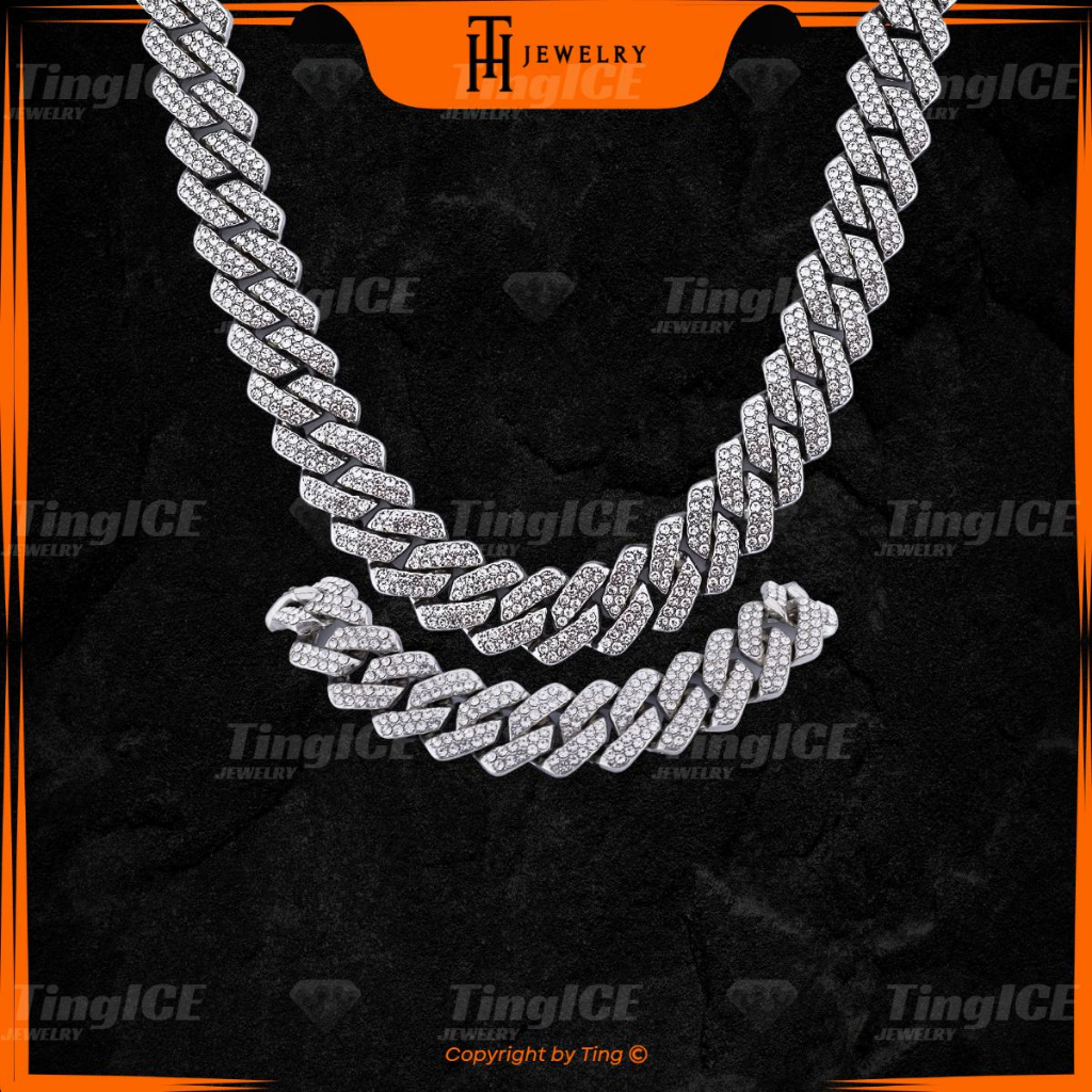 Dây Chuyền/Vòng Tay Cuban Đính Full HipHop Phong Cách BCB02