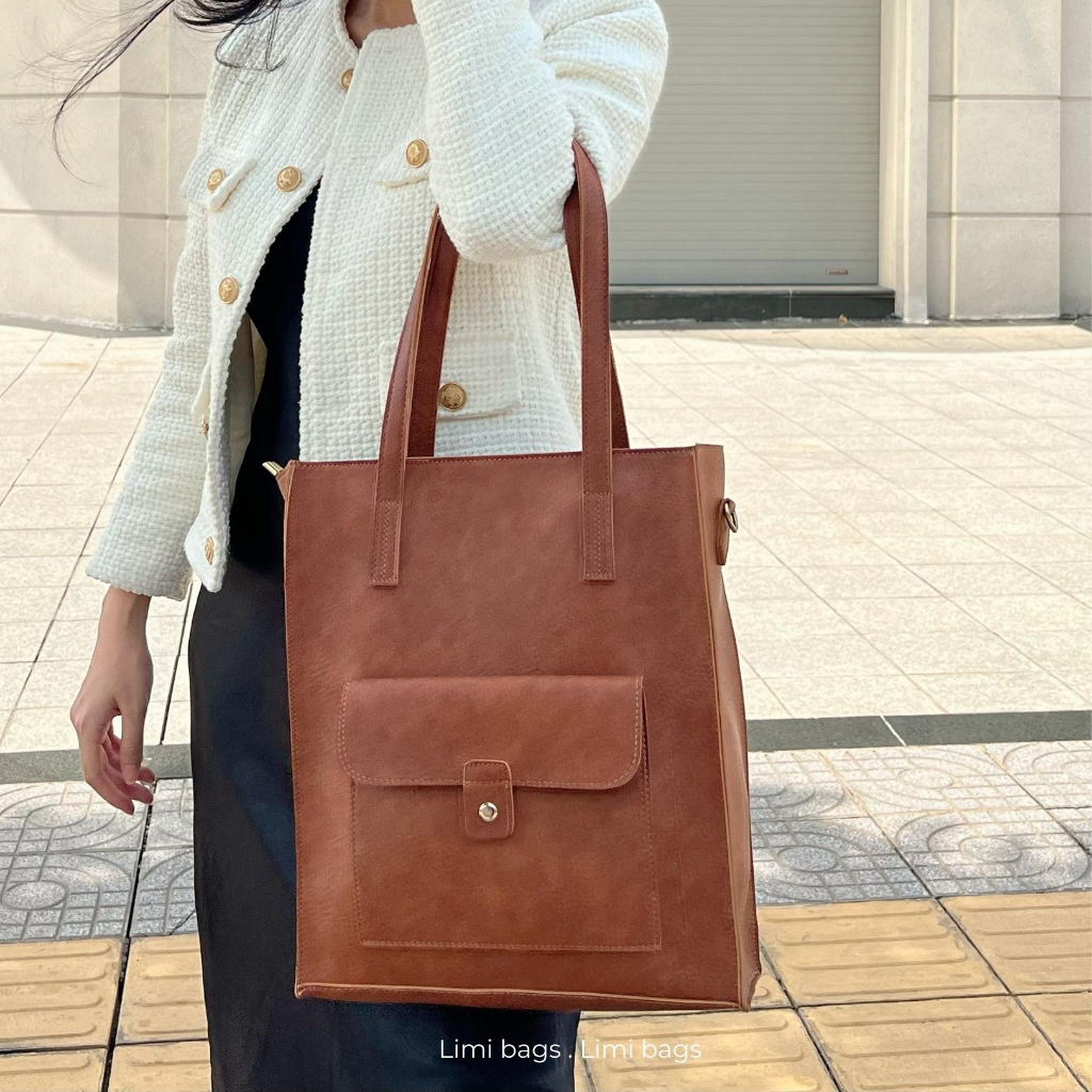 Túi xách công sở nữ da tote xách tay bản to đi làm đi học đi dạy A4 laptop đẹp thời trang DONNA Limi bags