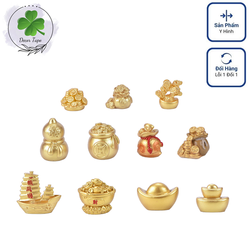 Mô hình tiểu cảnh thỏi vàng mini phụ kiện tiểu cảnh trang trí sen đá, terarium, hồ cá,ô tô, dollhouse,bàn học