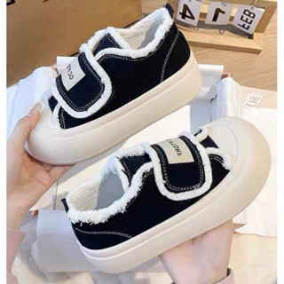 Giày lười vải nữ độn đế dày quai dán 1 bản GP