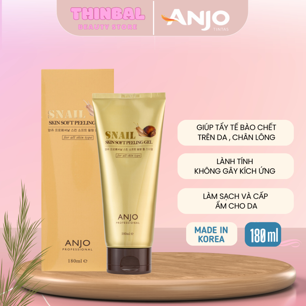 Tẩy Tế Bào Chết Tinh Chất Ốc Sên  Tái Tạo Da Anjo Professiona Skin Soft Peeling Gel Snail 180ml Hàn Quốc