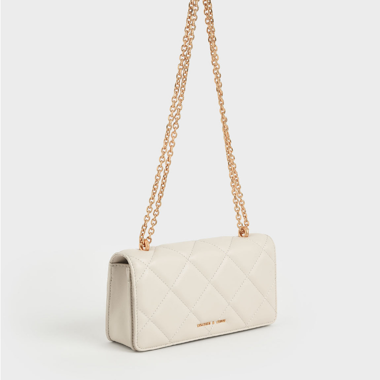 Charles KEITH Túi Đeo Vai Hình Thoi Phối Dây Xích Thời Trang CK6-10680924