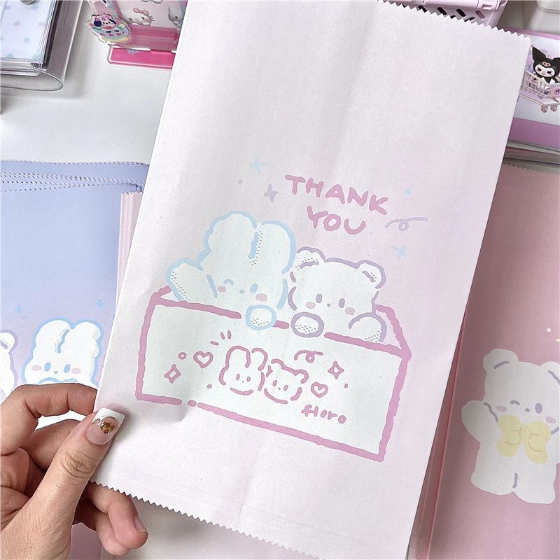Sét 10 Túi Giấy Mini Đựng Quà Tặng Hình Gấu Cute