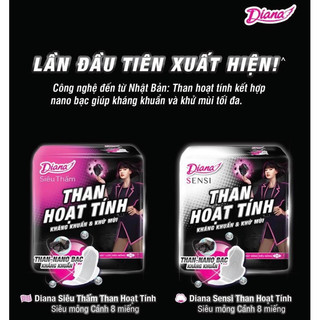 Băng vệ sinh diana than hoạt tính nano bac mặt bông / mặt lưới