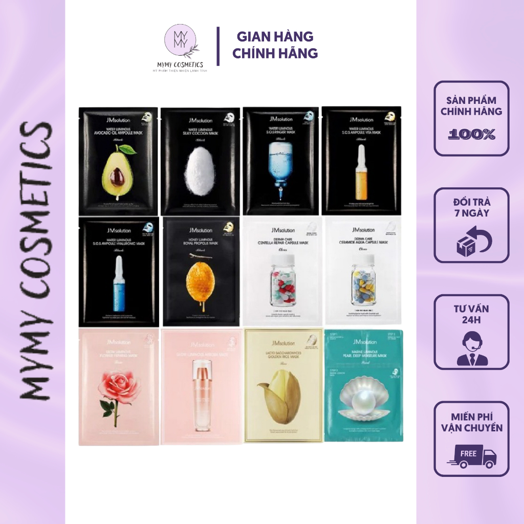 Mặt Nạ Cấp Ẩm, Dưỡng Trắng, Phục Hồi Da, Chăm Sóc Da Toàn Diện JMsolution Mask 30ml