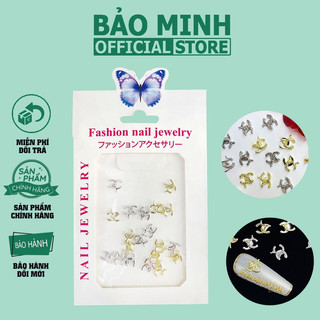 Phụ kiện trang trí móng thương hiệu đính nơ - Charm thương hiệu kim loại - Charm nail đính móng