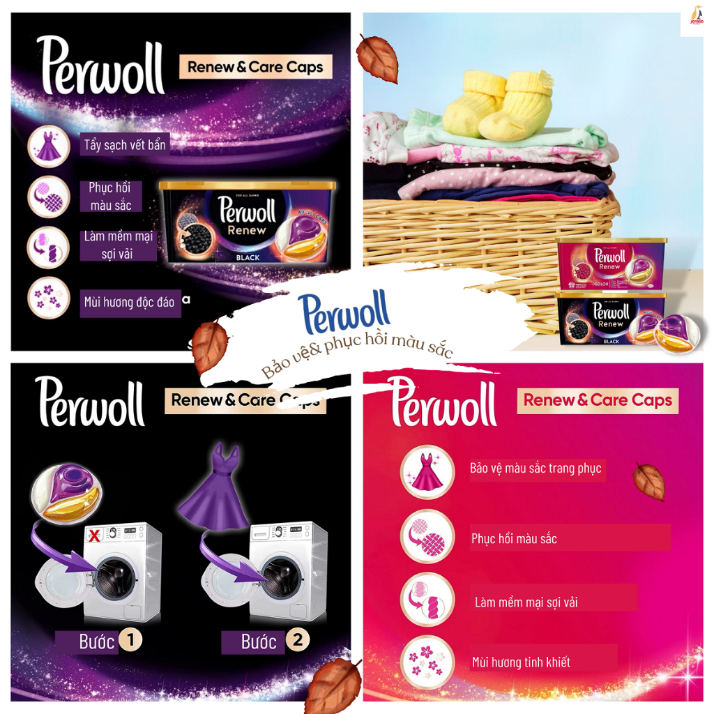 Viên giặt xả quần áo Downy/Surf/Perwoll lưu hương 4 trong 1 nhập khẩu Thái Lan/Anh/Tây Ban Nha