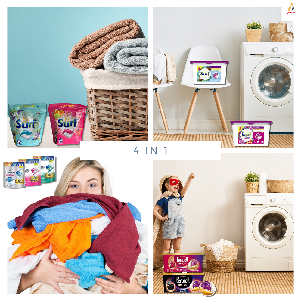 Viên giặt xả quần áo Downy/Surf/Perwoll lưu hương 4 trong 1 nhập khẩu Thái Lan/Anh/Tây Ban Nha