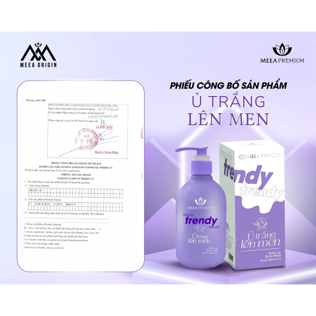 Combo ủ trắng da Trendy, kem body Trendy & Tẩy Tế Bào Chết Body Meea Premium