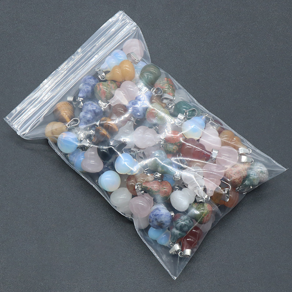 Mặt đá thanh tẩy hình trái hồ lô 20 Mm có móc đính kèm làm móc khóa dây chuyền DA101