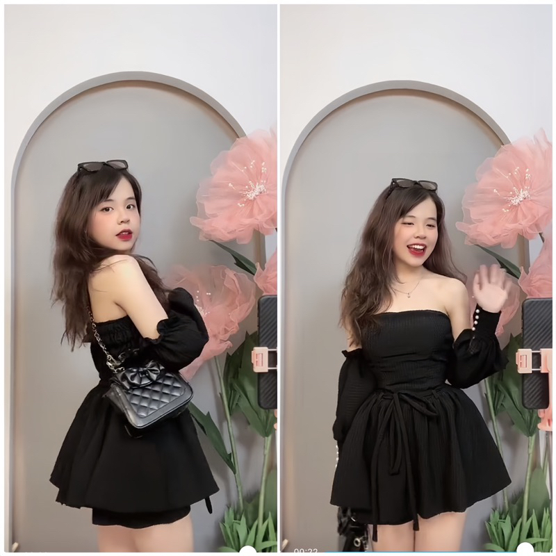 Đầm trễ vai siêu xinh, free size