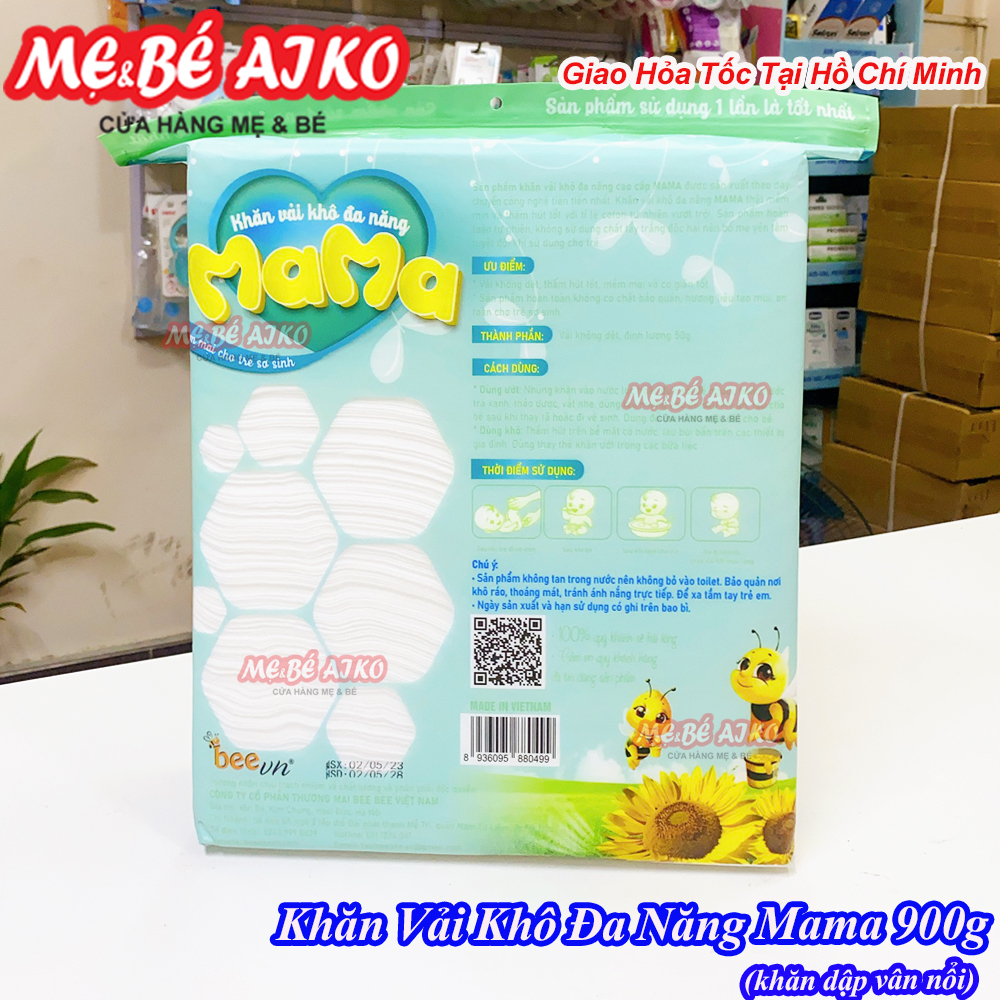 Khăn Khô, Khăn Vải Khô Đa Năng Mama 900g-  - Thương Hiệu BeeVN Mama