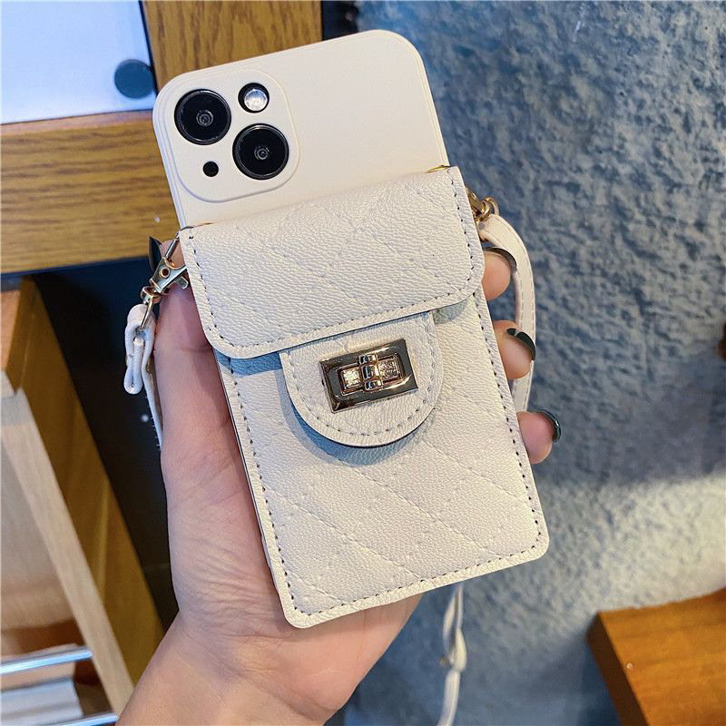 Ốp Lưng Ip Pro camera màu trắng - đen kèm túi ví đeo chéo có dây chỉnh dài ngắn - TENCASESHOP