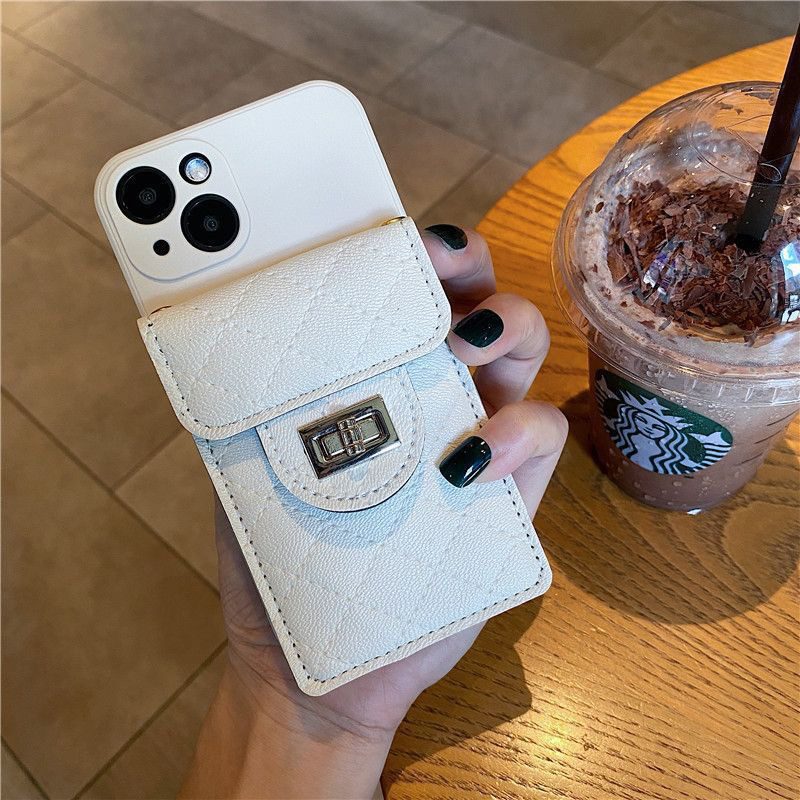 Ốp Lưng Ip Pro camera màu trắng - đen kèm túi ví đeo chéo có dây chỉnh dài ngắn - TENCASESHOP