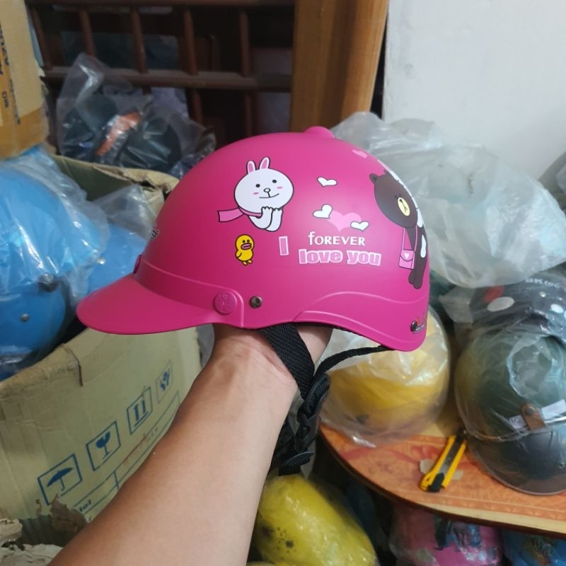 Mũ bảo hiểm nửa đầu thời trang - 3 lớp lót - dày dặn - nhiều màu - bảo hành 12 tháng giao tem ngẫu nhiên