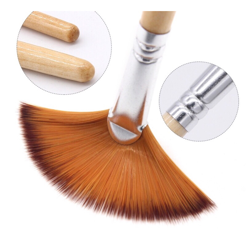 Bộ 5 chổi Xoè cao cấp vuốt mặt bánh kem, vẽ, quét mặt bánh