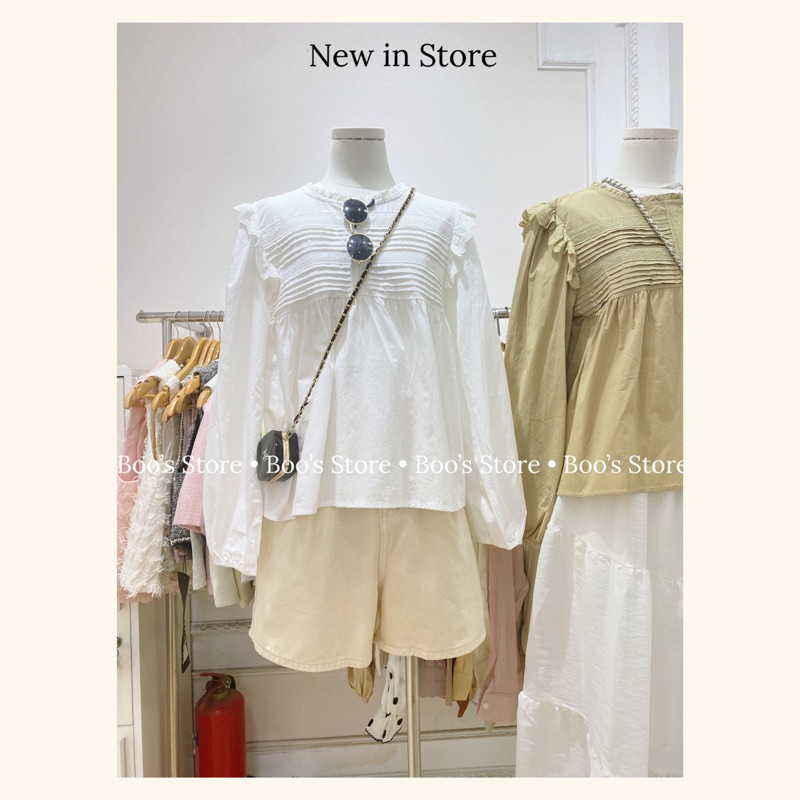 ÁO CỔ BÈO REN TIỂU THƯ HÀNG QUẢNG CHÂU ẢNH THẬT BOO'S STORE