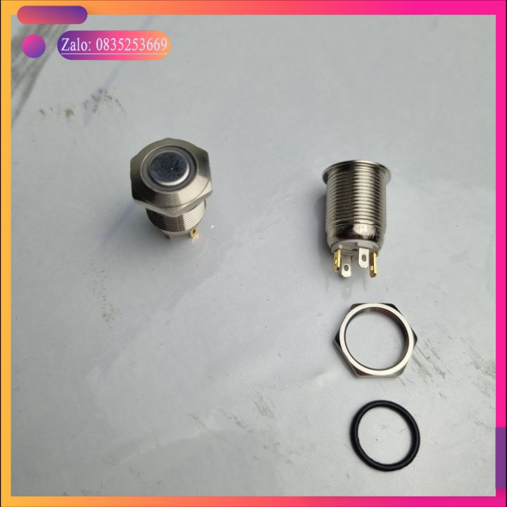 Nút nhấn nhả chống nước có đèn led 12mm 3-35V