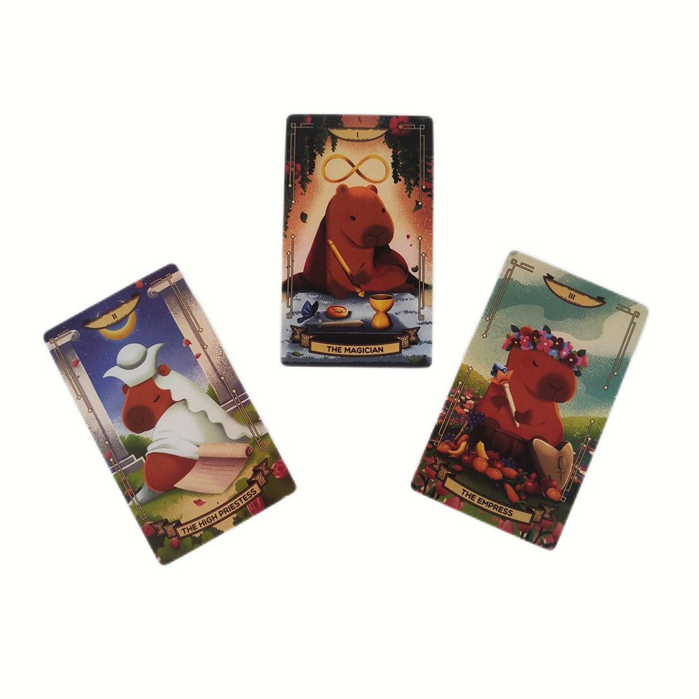 Bộ bài CapyBarot Tarot 78 lá bài 7x12 Cm tặng đá thanh tẩy S169