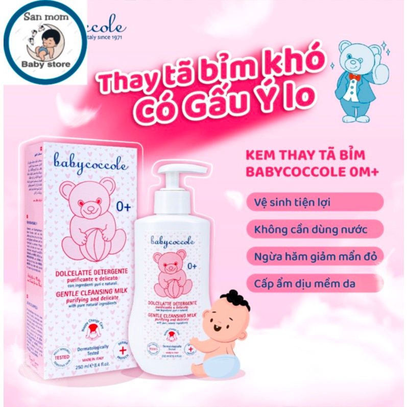 Kem Thay Tả Bỉm Cho Bé Làm Sạch Ngừa Hăm Giảm Rôm Sẩy 250ml Chuẩn Chính Hãng