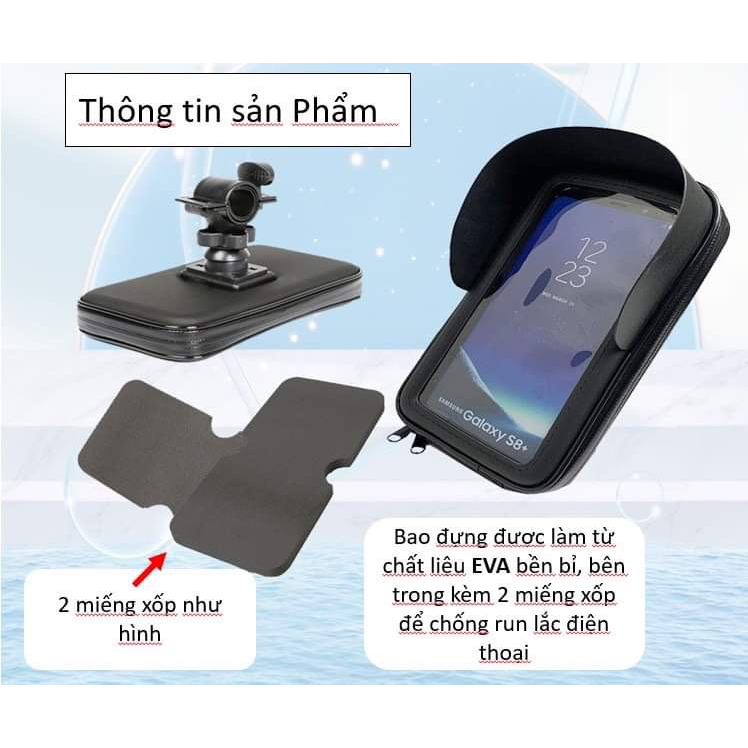 Giá đỡ điện thoại chống thấm nước xe Máy CÓ Cảm ỨNG xe Đạp có thể điều chỉnh xoay 360