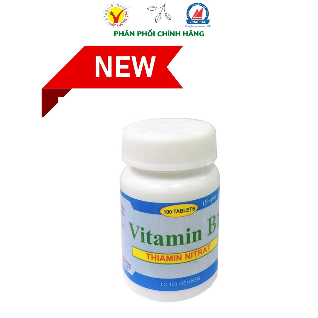 Vitamin B1 màu xanh giảm rụng tóc ,trắng da| Lọ 100 viên| Vinaphar