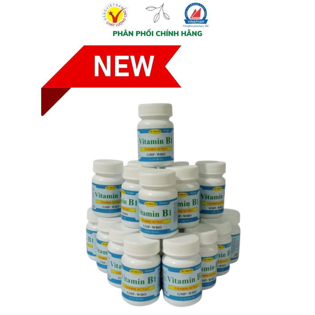 Vitamin B1 màu xanh giảm rụng tóc ,trắng da| Lọ 100 viên| Vinaphar