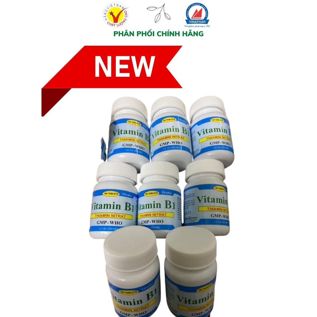 Vitamin B1 màu xanh giảm rụng tóc ,trắng da| Lọ 100 viên| Vinaphar
