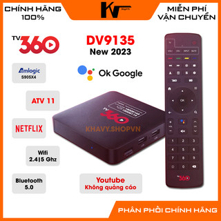 Android TV Box TV360 hàng mới full box, Rom ATV bản quyền, Netflix, điều khiển giọng nói
