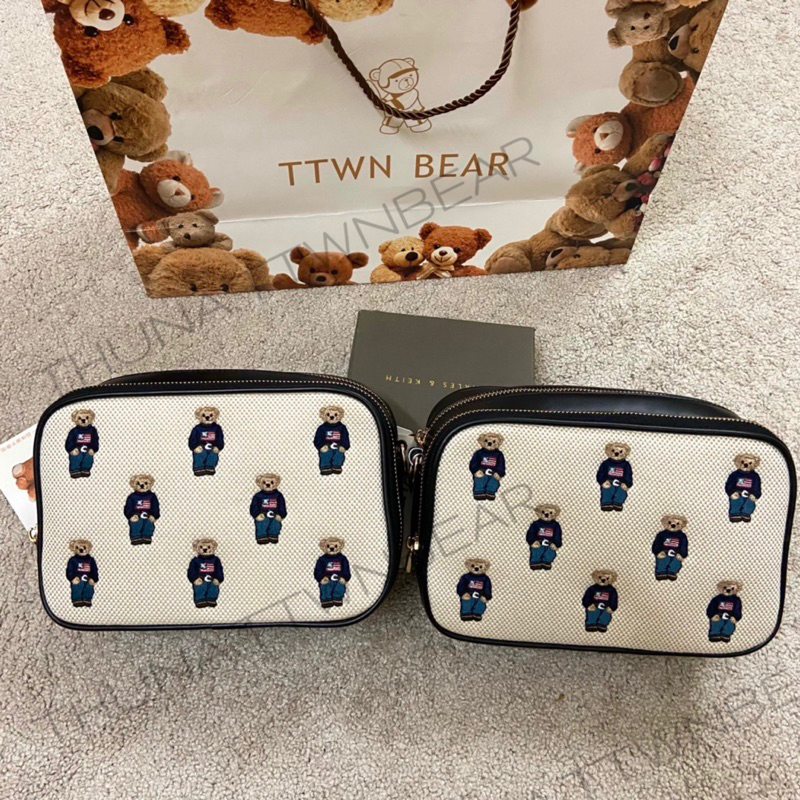 Túi đeo chéo hai ngăn nam nữ, túi xách có quai đeo  TTWNBEAR hàng có sẵn  ảnh thật shop chụp