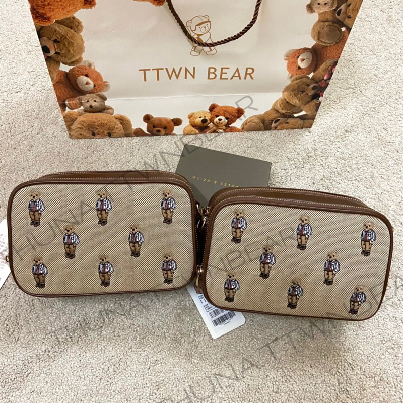 Túi đeo chéo hai ngăn nam nữ, túi xách có quai đeo  TTWNBEAR hàng có sẵn  ảnh thật shop chụp