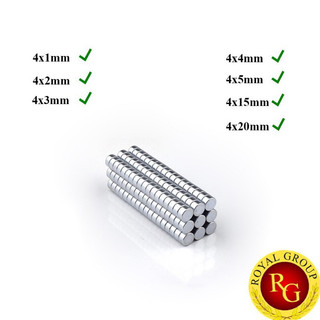 100 viên Nam châm viên đất hiếm 4x2mm, 4x3mm, 4x4mm, 4x5mm