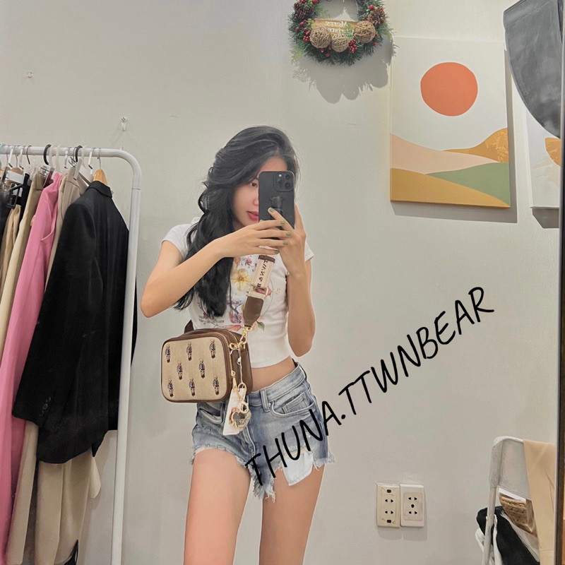 Túi đeo chéo hai ngăn nam nữ, túi xách có quai đeo  TTWNBEAR hàng có sẵn  ảnh thật shop chụp